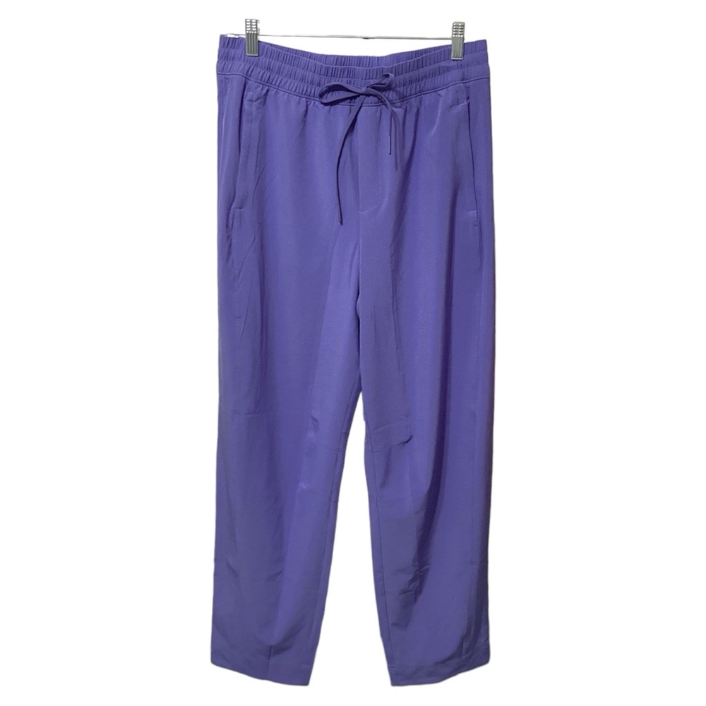 NWOT Athleta Womens Purple Joggers Hidden Zip Drawstring Elastic Waistband Sz 8T